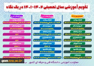 تقویم آموزشی سال تحصیلی1402-1401 در یک نگاه 3