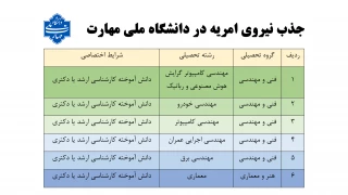 جذب نیروى امریه در دانشگاه ملی مهارت
